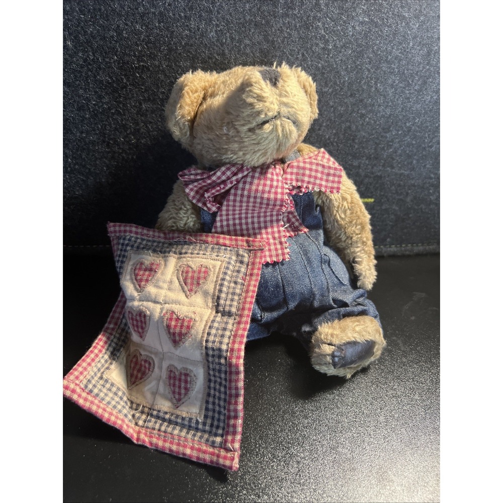 Boyd's Bear Dilbert The‎ Quilt Patch Bear 10" Plush Stuffed Animal Vintage